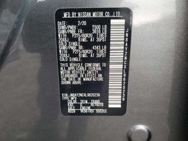 Photo 12 VIN: JN8AY2NCXL9620239 - NISSAN ARMADA SV 