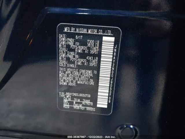 Photo 8 VIN: JN8AY2ND0J9050709 - NISSAN ARMADA 