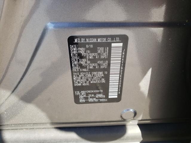 Photo 9 VIN: JN8AY2ND3KX009178 - NISSAN ARMADA SV 