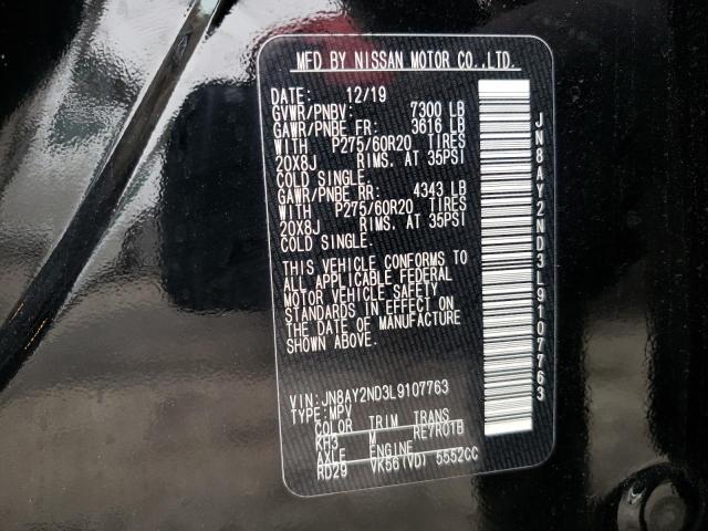 Photo 12 VIN: JN8AY2ND3L9107763 - NISSAN ARMADA SV 