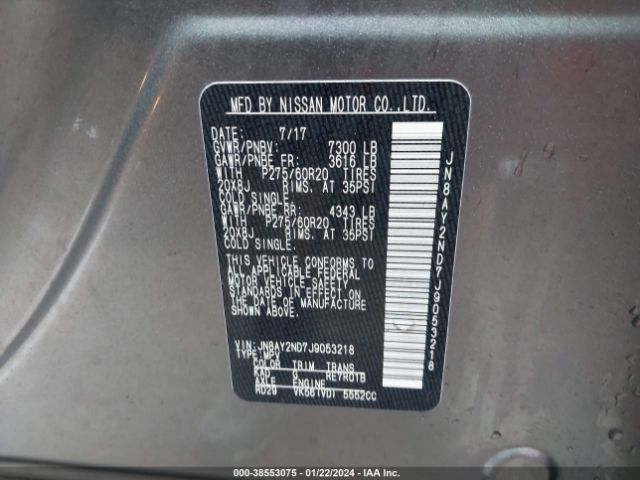 Photo 8 VIN: JN8AY2ND7J9053218 - NISSAN ARMADA 