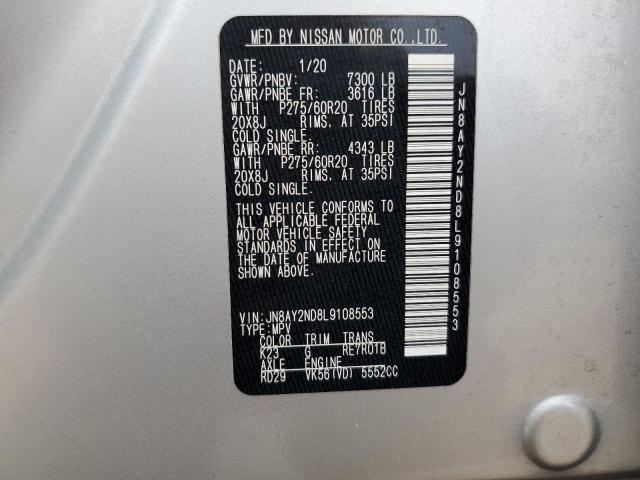 Photo 12 VIN: JN8AY2ND8L9108553 - NISSAN ARMADA SV 