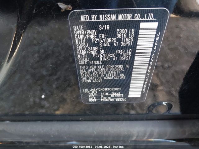 Photo 8 VIN: JN8AY2ND9K9092023 - NISSAN ARMADA 