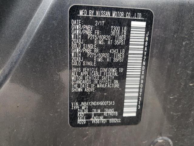 Photo 12 VIN: JN8AY2NDXH9007313 - NISSAN ARMADA SV 