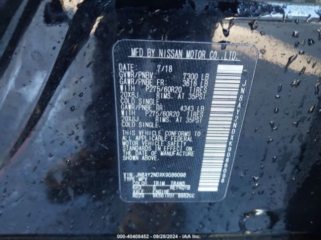 Photo 8 VIN: JN8AY2NDXK9086098 - NISSAN ARMADA 