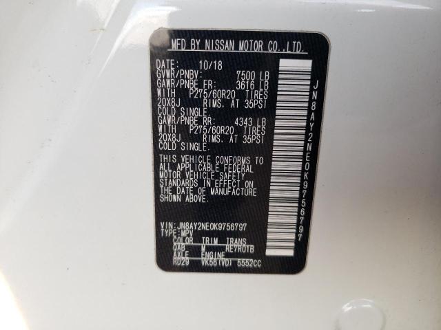 Photo 13 VIN: JN8AY2NE0K9756797 - NISSAN ARMADA PLA 