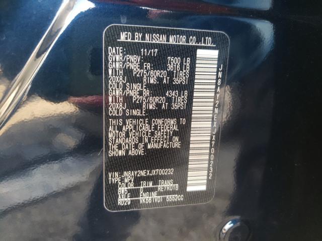 Photo 9 VIN: JN8AY2NEXJX700232 - NISSAN ARMADA PLA 