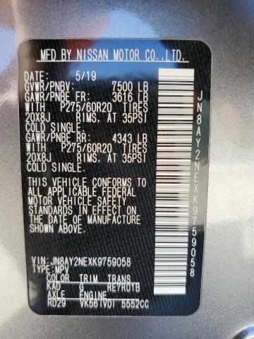 Photo 12 VIN: JN8AY2NEXK9759058 - NISSAN ARMADA PLA 