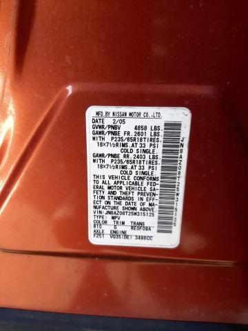 Photo 11 VIN: JN8AZ08T25W315125 - NISSAN MURANO 