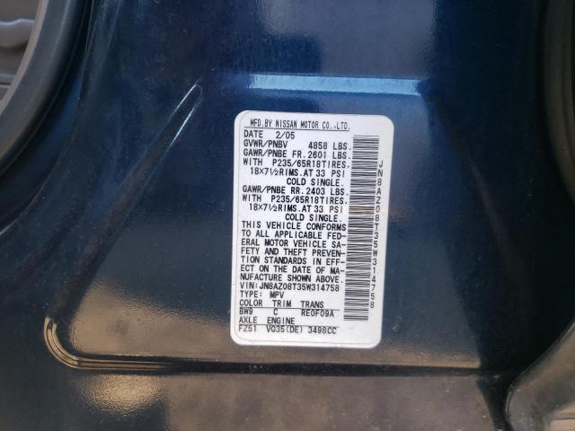 Photo 11 VIN: JN8AZ08T35W314758 - NISSAN MURANO 