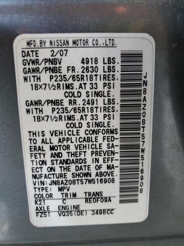 Photo 12 VIN: JN8AZ08T57W516908 - NISSAN MURANO 