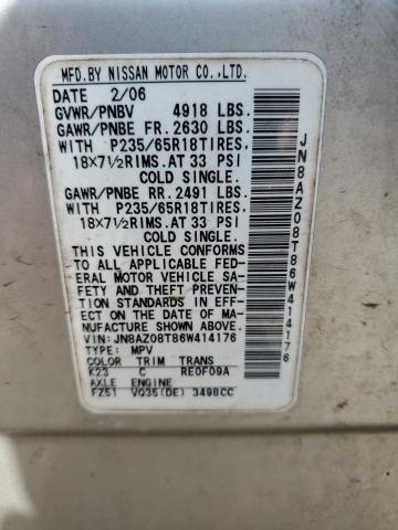 Photo 11 VIN: JN8AZ08T86W414176 - NISSAN MURANO SL 