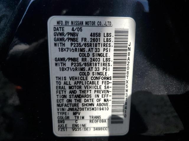 Photo 11 VIN: JN8AZ08TX5W319410 - NISSAN MURANO SL 