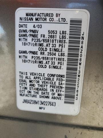 Photo 11 VIN: JN8AZ08W13W227643 - NISSAN MURANO SL 