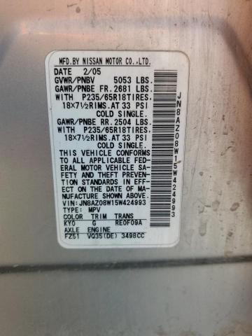 Photo 12 VIN: JN8AZ08W15W424993 - NISSAN MURANO SL 