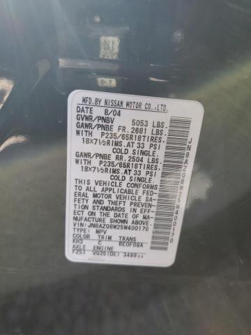 Photo 12 VIN: JN8AZ08W25W400170 - NISSAN MURANO SL 