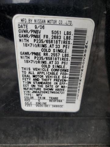 Photo 12 VIN: JN8AZ08W27W604731 - NISSAN MURANO 