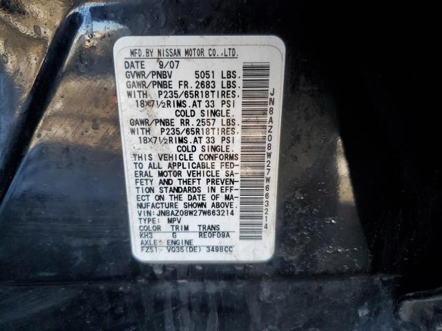 Photo 12 VIN: JN8AZ08W27W663214 - NISSAN MURANO 