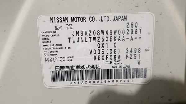 Photo 6 VIN: JN8AZ08W45W002961 - NISSAN MURANO 