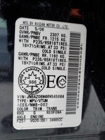 Photo 12 VIN: JN8AZ08W46W545664 - NISSAN MURANO 