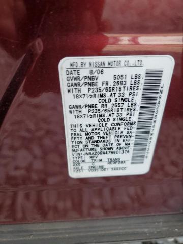 Photo 11 VIN: JN8AZ08W47W601376 - NISSAN MURANO SL 