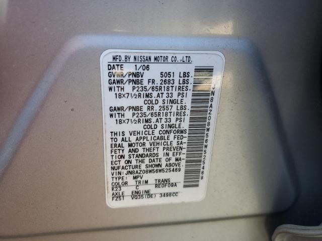 Photo 12 VIN: JN8AZ08W56W525469 - NISSAN MURANO 