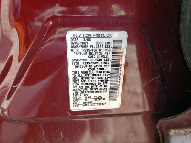 Photo 12 VIN: JN8AZ08W65W444432 - NISSAN MURANO SL 