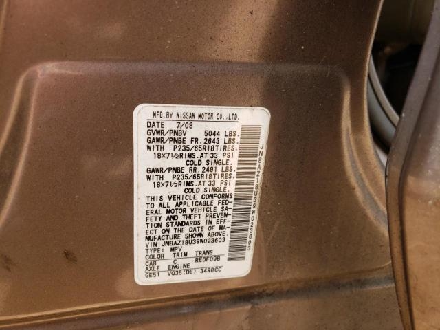 Photo 12 VIN: JN8AZ18U39W023603 - NISSAN MURANO 