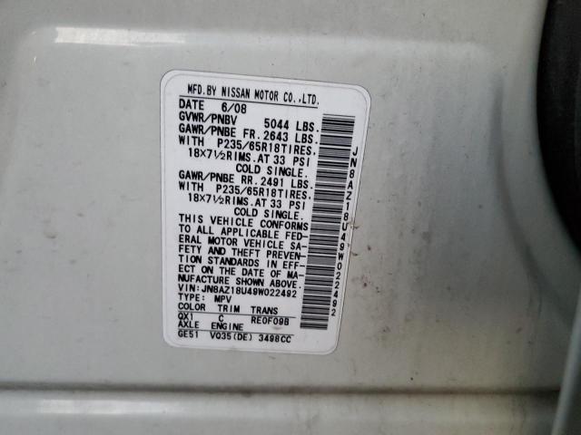 Photo 12 VIN: JN8AZ18U49W022492 - NISSAN MURANO 