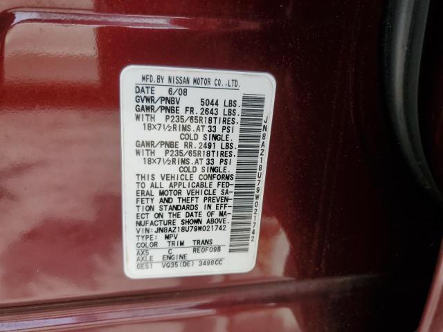 Photo 12 VIN: JN8AZ18U79W021742 - NISSAN MURANO 