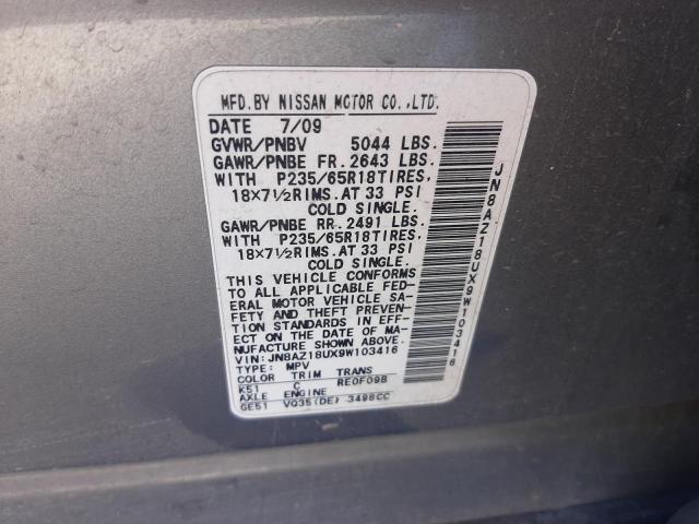 Photo 9 VIN: JN8AZ18UX9W103416 - NISSAN MURANO S 