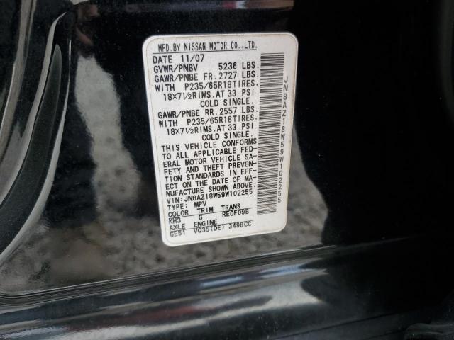 Photo 12 VIN: JN8AZ18W59W102255 - NISSAN MURANO S 