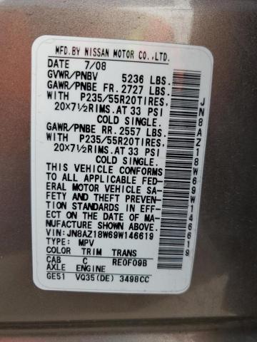 Photo 12 VIN: JN8AZ18W69W146619 - NISSAN MURANO 