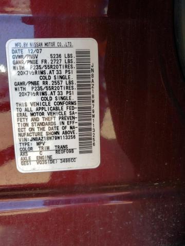 Photo 13 VIN: JN8AZ18W79W113256 - NISSAN MURANO S 