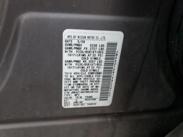 Photo 12 VIN: JN8AZ18W79W206150 - NISSAN MURANO 