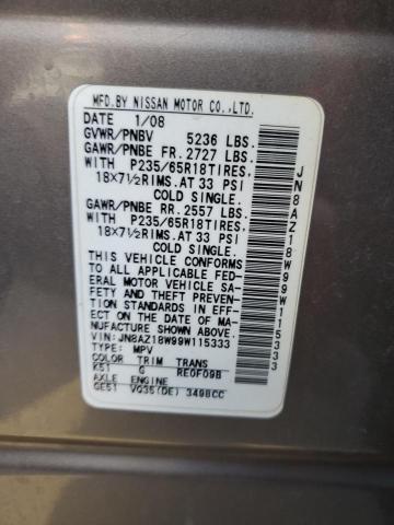 Photo 11 VIN: JN8AZ18W99W115333 - NISSAN MURANO 