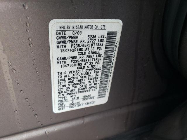 Photo 12 VIN: JN8AZ18W99W151197 - NISSAN MURANO 