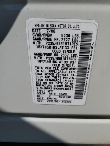 Photo 12 VIN: JN8AZ18WX9W148941 - NISSAN MURANO 