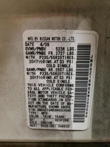 Photo 11 VIN: JN8AZ18WX9W203548 - NISSAN MURANO 