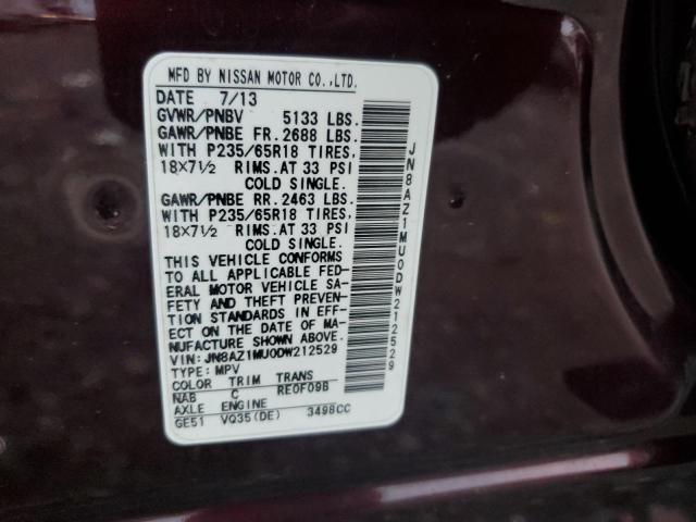 Photo 12 VIN: JN8AZ1MU0DW212529 - NISSAN MURANO 