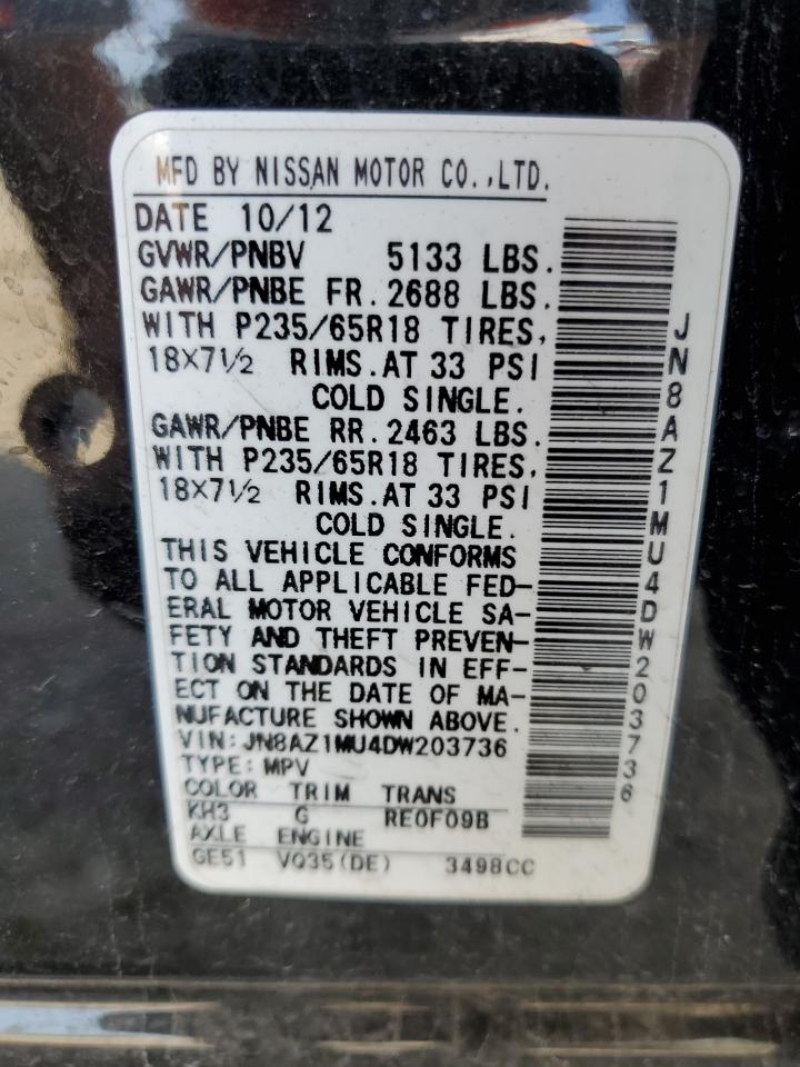 Photo 11 VIN: JN8AZ1MU4DW203736 - NISSAN MURANO 