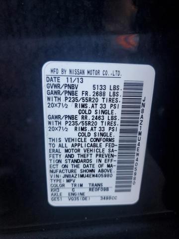 Photo 13 VIN: JN8AZ1MU4EW405980 - NISSAN MURANO S 