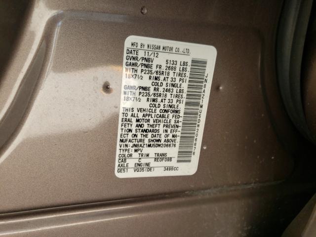 Photo 9 VIN: JN8AZ1MU5DW206676 - NISSAN MURANO S 