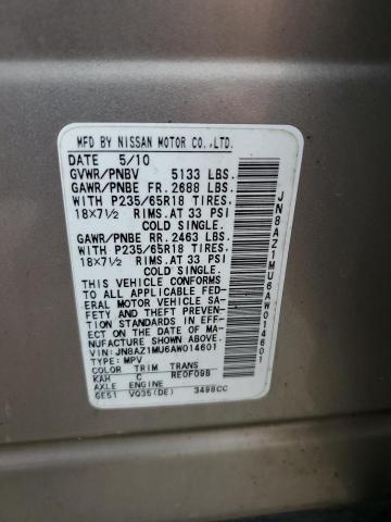 Photo 12 VIN: JN8AZ1MU6AW014601 - NISSAN MURANO 