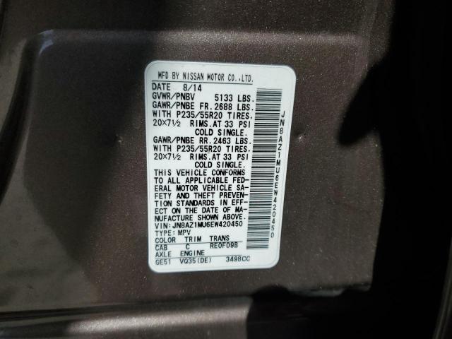 Photo 11 VIN: JN8AZ1MU6EW420450 - NISSAN MURANO S 