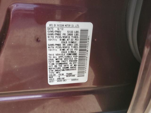 Photo 11 VIN: JN8AZ1MU7DW200605 - NISSAN MURANO 