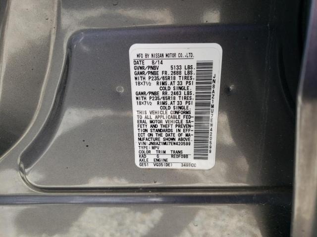 Photo 9 VIN: JN8AZ1MU7EW420599 - NISSAN MURANO 