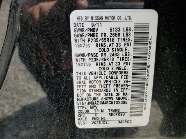 Photo 12 VIN: JN8AZ1MU8CW102388 - NISSAN MURANO 