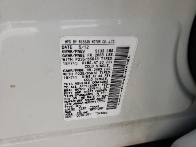 Photo 9 VIN: JN8AZ1MU8CW117232 - NISSAN MURANO S 