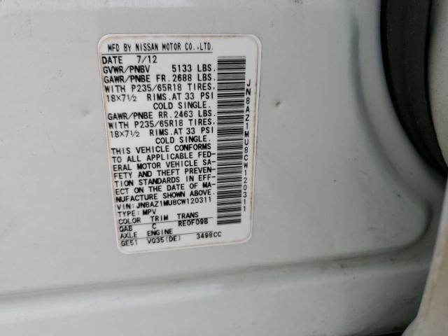 Photo 9 VIN: JN8AZ1MU8CW120311 - NISSAN MURANO S 